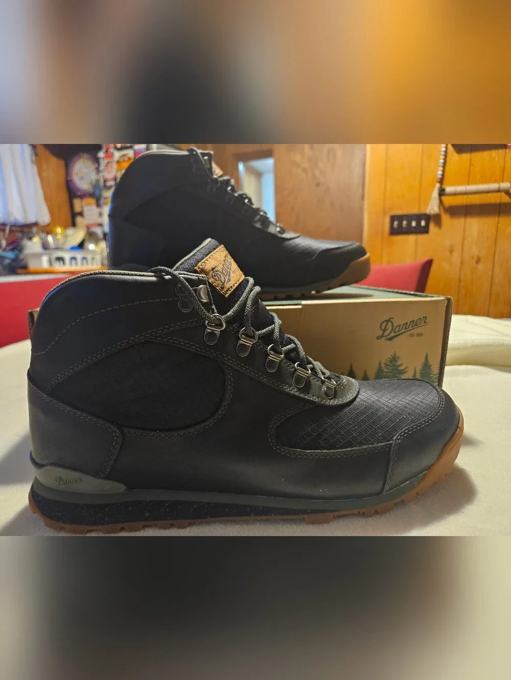 Danner Black and Brown Lace-Up Hiking Boots